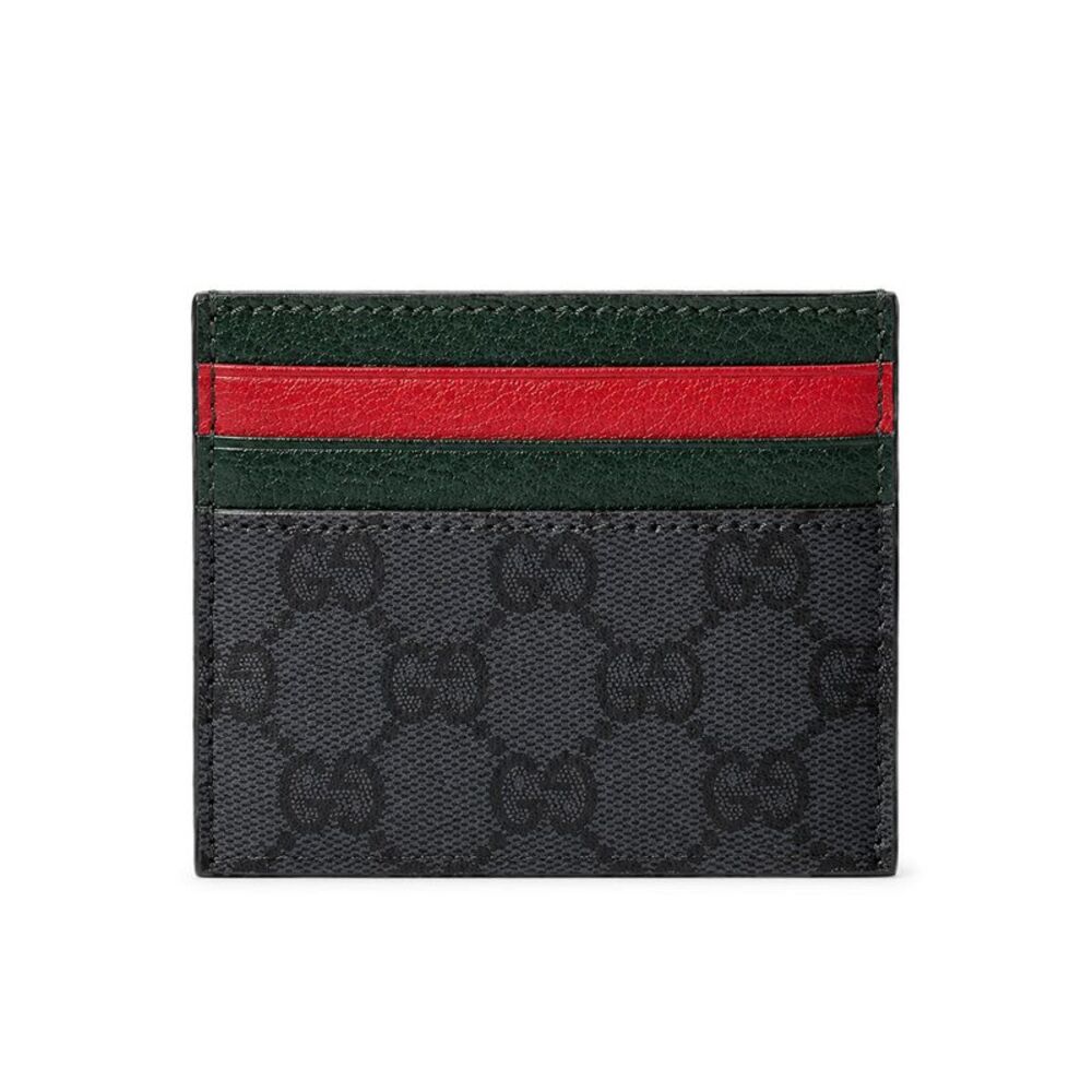 Gucci Men Card Holder With Card Slots And Web Ribbon